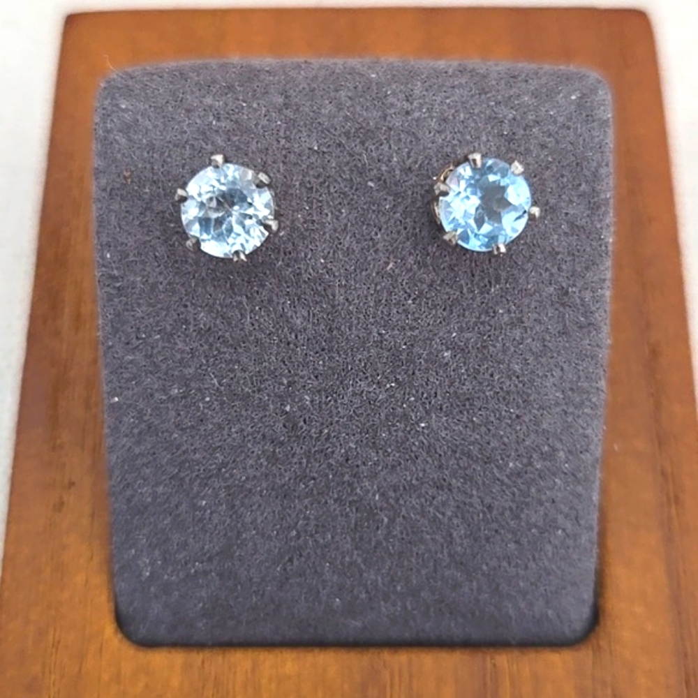 925 Blue Topaz Earrings
